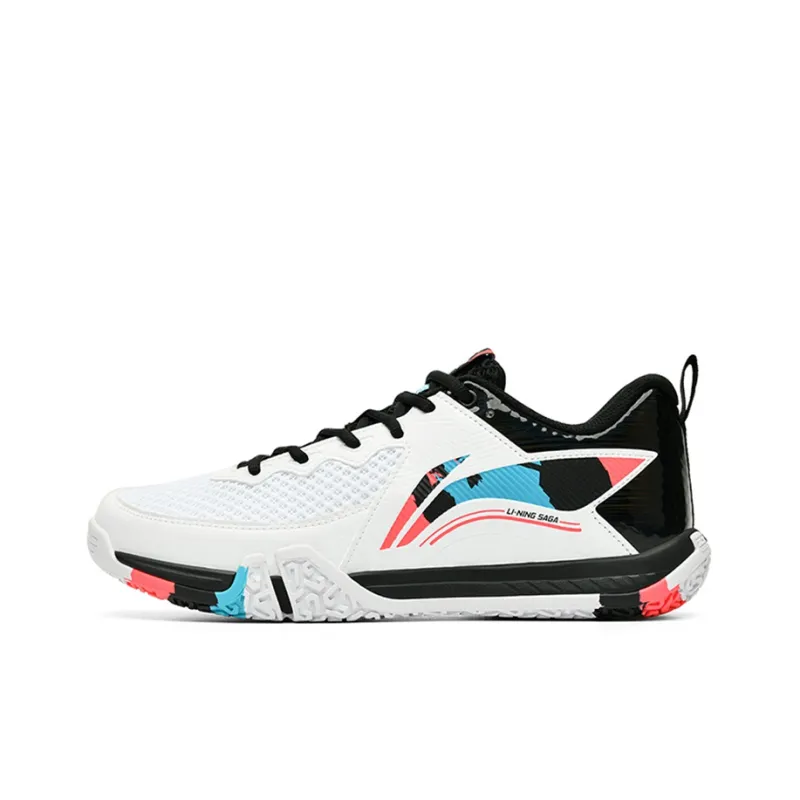 LiNing Shock Absorbers With Slip Resistant And Abrasion Resistant Properties Low Top Badminton Shoes Unisex White-0
