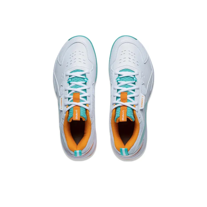 LINING Ace Badminton Shoes Unisex Low Top White/Green/Orange-3