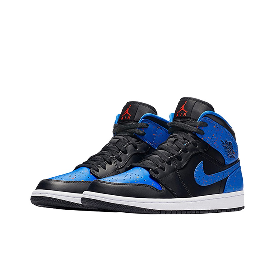 Jordan 1 Mid Royal Paint Splatter US W 14