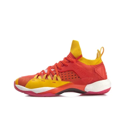 LINING Roar Badminton Shoes Unisex Mid-Top Red/Yellow