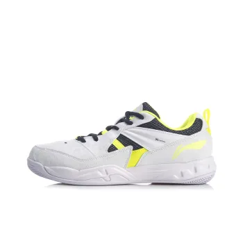 LiNing Koba Anti Slip And Wear Resistant Lightweight Low Top Badminton Shoes Unisex White Gray