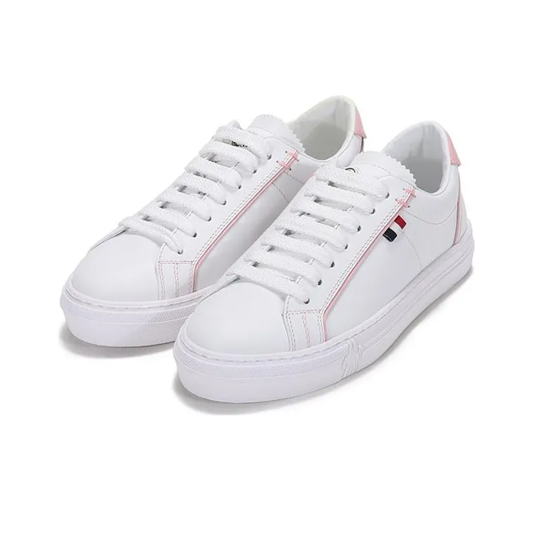 Moncler Women's Alodie Leather Trainers 'White Pink'-2