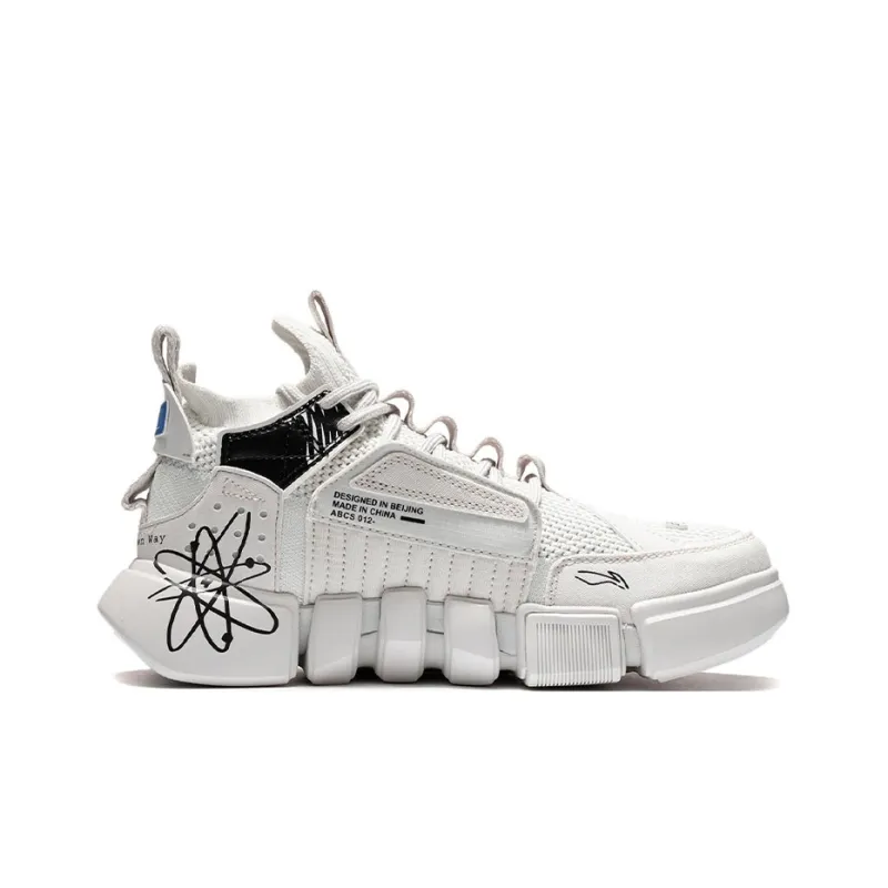 LiNing Essence 2 ACE Cushioning Anti Slip And Wear Resistant Mid Top Vintage Basketball Shoes Women's Frost White-1