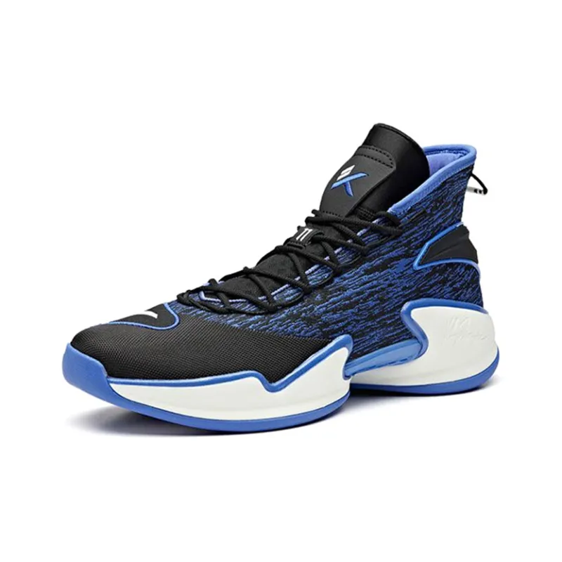 Anta Thompson KT Basketball Anti Slip Wear Resistant High Top Basketball Shoes Men's Black Blue-1