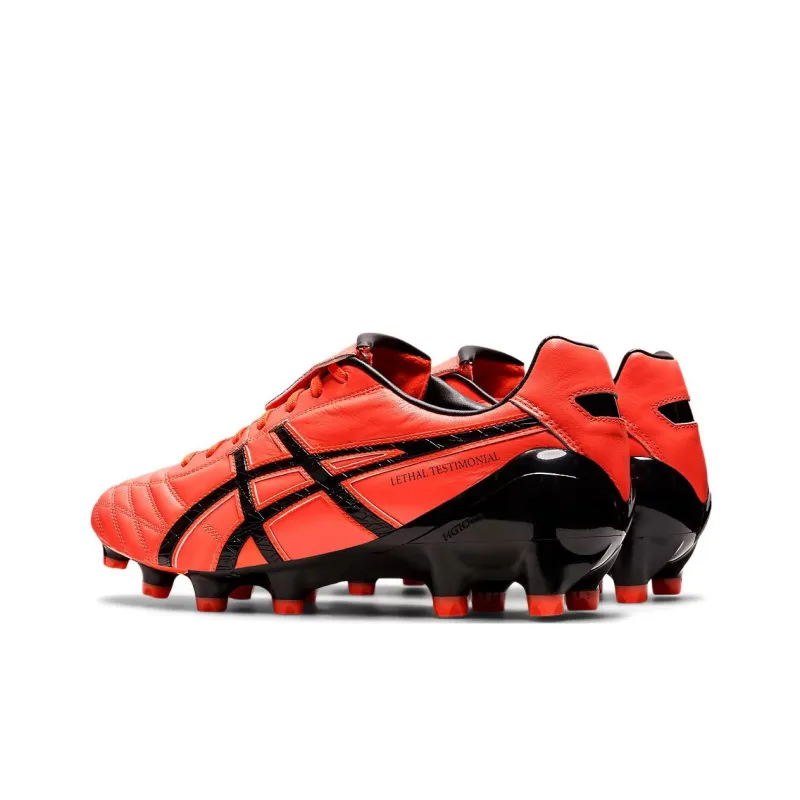 Asics Lethal Testimonial 4 Durable Breathable Soccer Shoes Men's Red Black-3