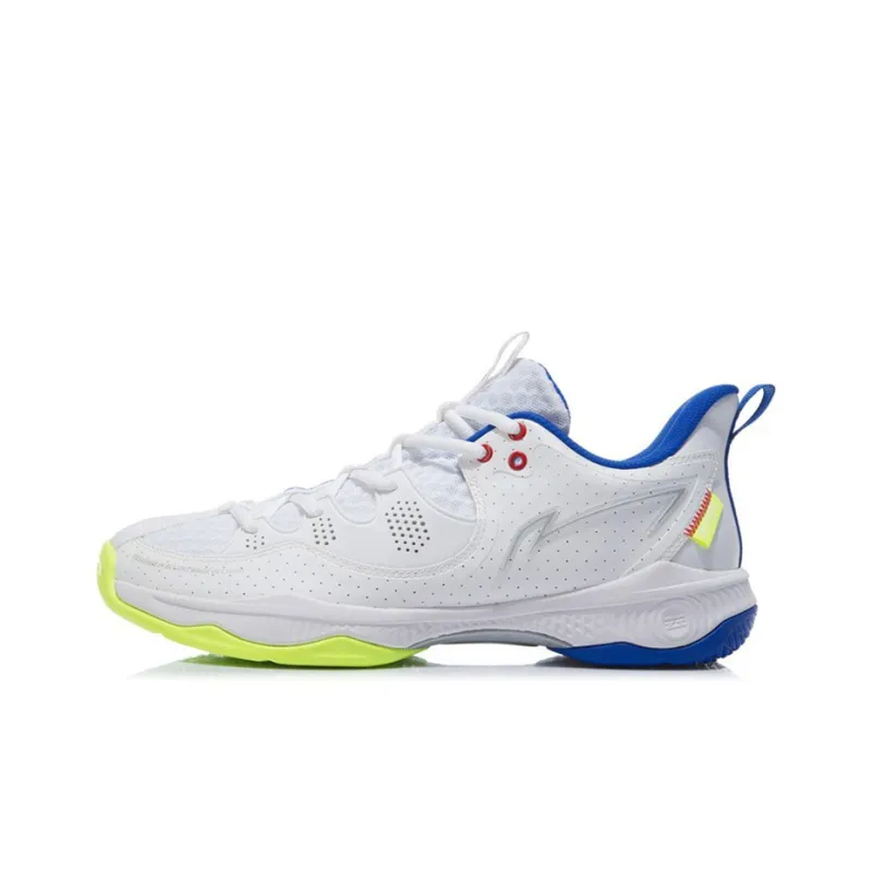 LiNing Battle Halberd Ⅲ LITE Wear-Resistant Slip-Resistant Low-Top Badminton Shoes Unisex Standard White-0