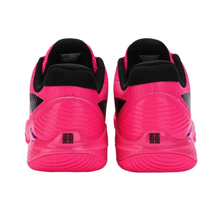 LiNing Thunder 䨻 Cushioned Slip Resistant Abrasion Resistant Low Top Badminton Shoes Unisex Fluorescent Fruit Pink-3