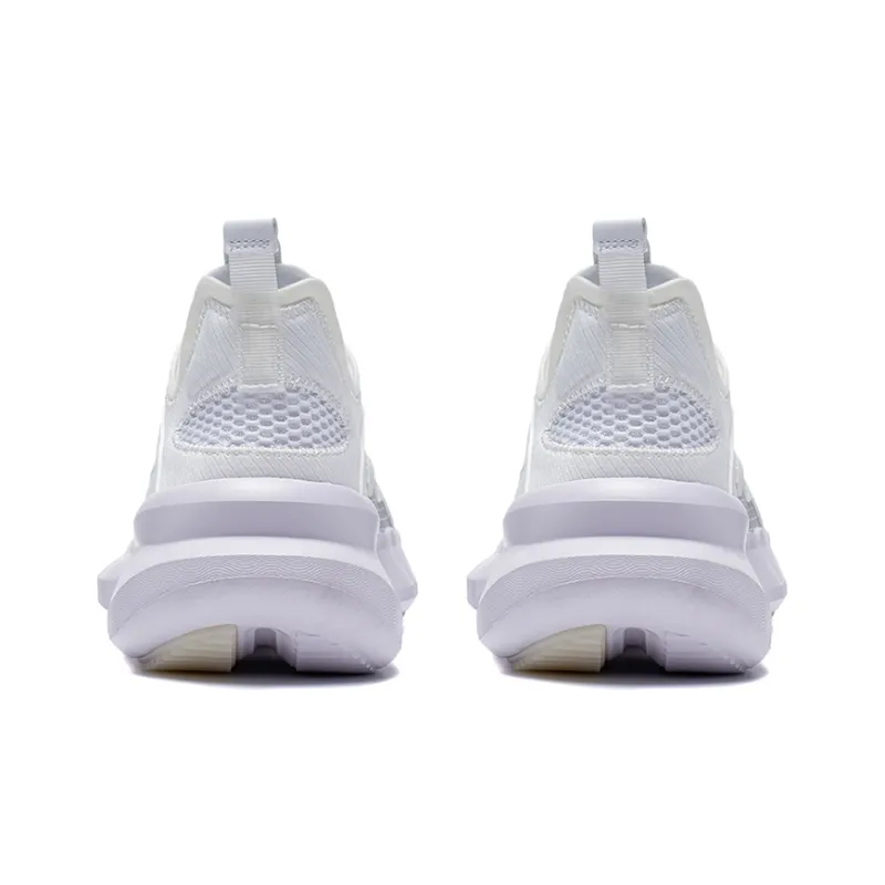 LiNing Essence Essence Anti Slip Wear Resistant Low Top Vintage Basketball Shoes Men's Standard White-3