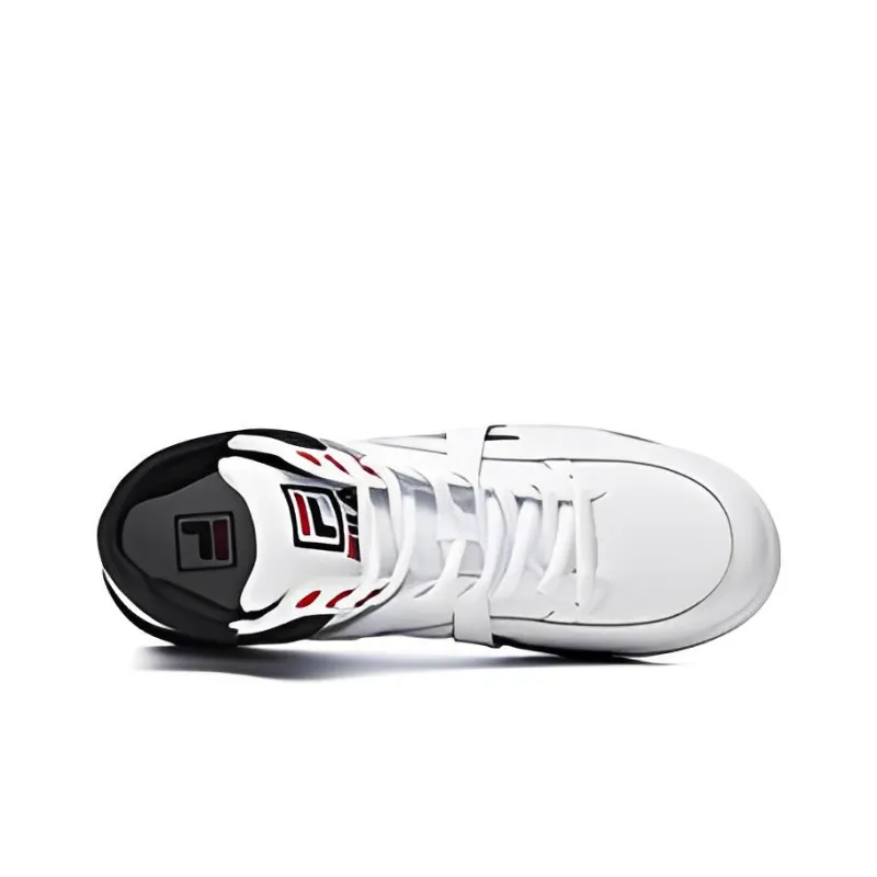 FILA Cage Wear-Resistant High-Top Vintage Basketball Shoes Women's White Blue-2