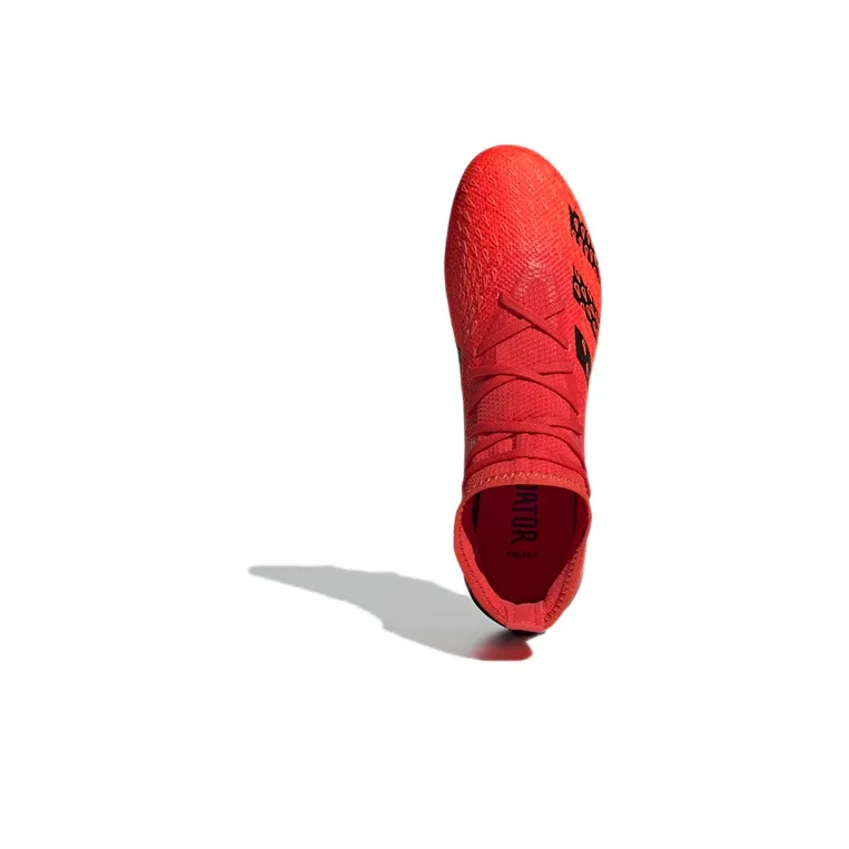 Adidas Predator Freak .3 MG Rubber Short Studs Artificial Ground Slip-Resistant Breathable Soccer Shoes Men's Red Black-4