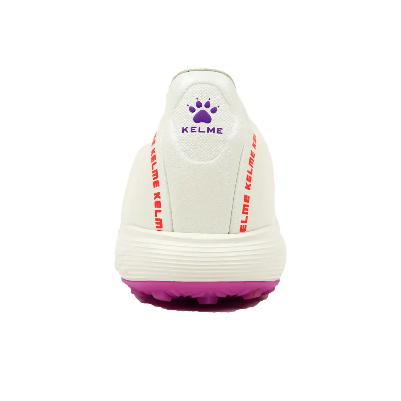 KELME TT Rubber Broken Studs Cushioned Anti Slip Wear Resistant And Water Resistant Soccer Shoes Unisex White Purple-3