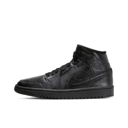 Jordan 1 Mid Black Snakeskin Women's