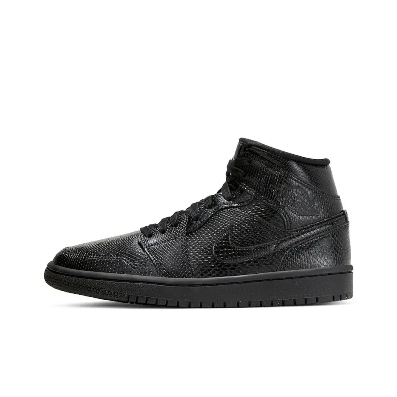 Jordan 1 Mid Black Snakeskin Women's-0