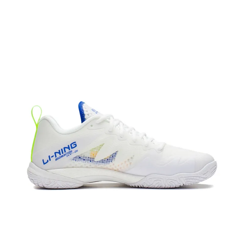 LINING Falcon 5 Badminton Shoes Unisex Low Top Standard White/Crystal Blue-1