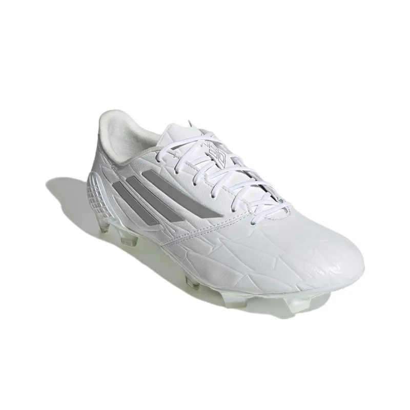 Adidas Adizero F50 4 Leather Fg White Silver Metallic-2