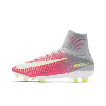 Nike Mercurial Superfly 5 Soccer Shoes Men High Top White/Grey/Powder
