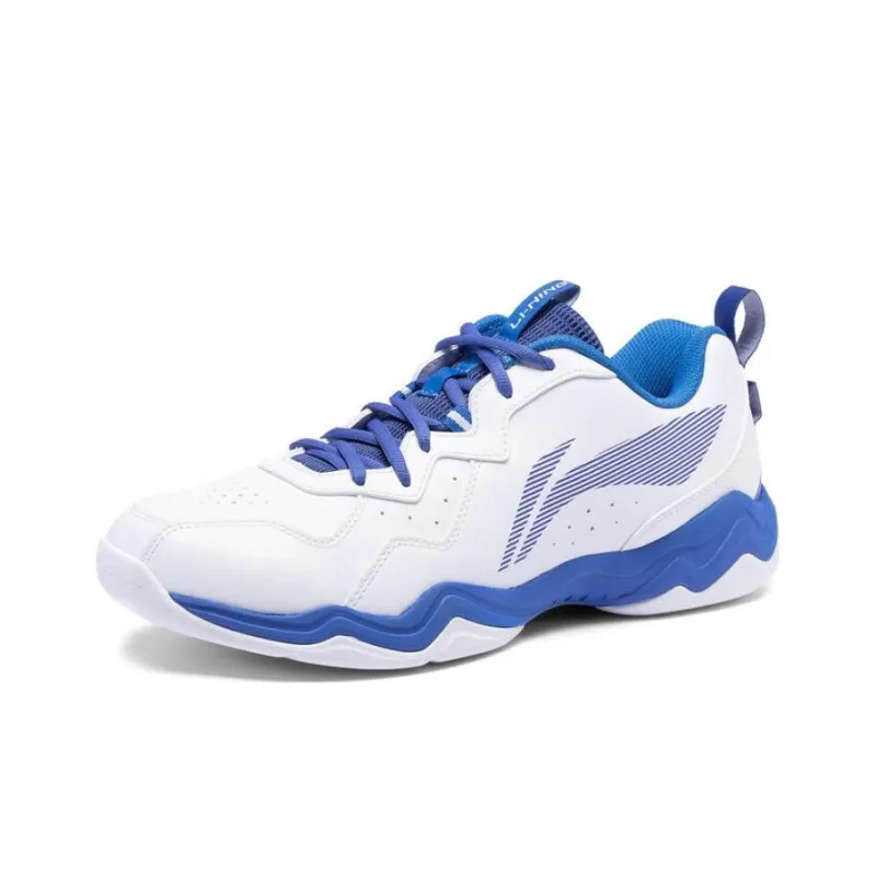 LiNing CS6 Anti Slip And Wear Resistant Breathable Low Top Badminton Shoes Unisex White Blue-2