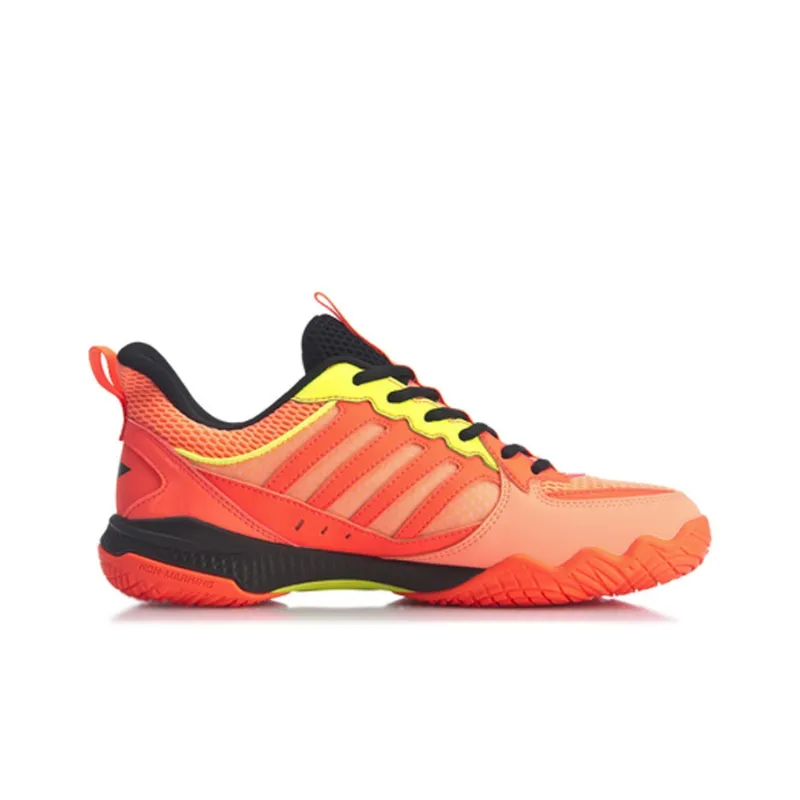 LiNing Battle Halberd 2 Lite Cushioning Slip Resistant Low Top Badminton Shoes Unisex Neon Light Orange-1
