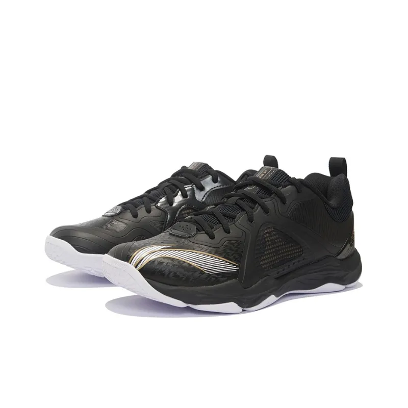 LiNing Ranger6 LITE Cushioned Slip Resistant Abrasion Resistant Low Top Badminton Shoes Unisex Black White-2