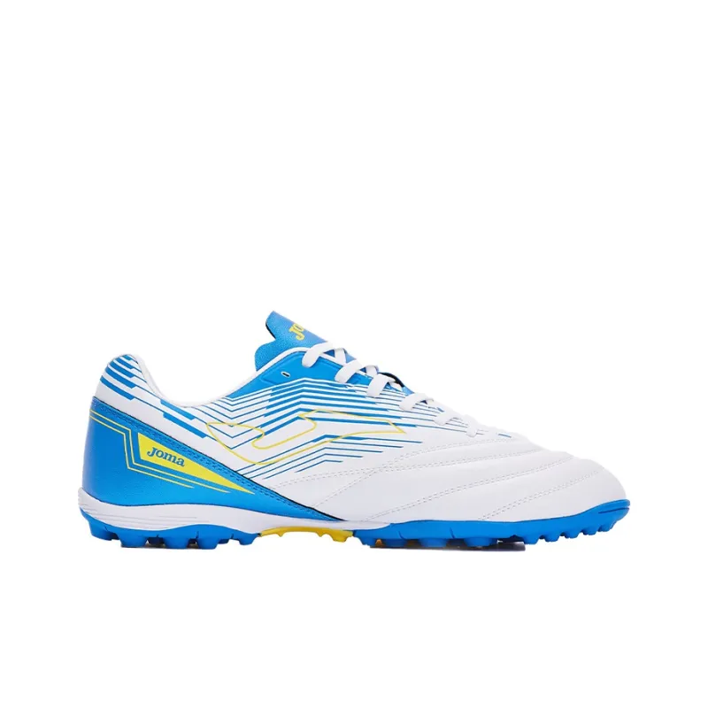 Joma TF Rubber Broken Studs Cushioning Anti Slip And Wear Resistant Soccer Shoes Men's White Blue-1