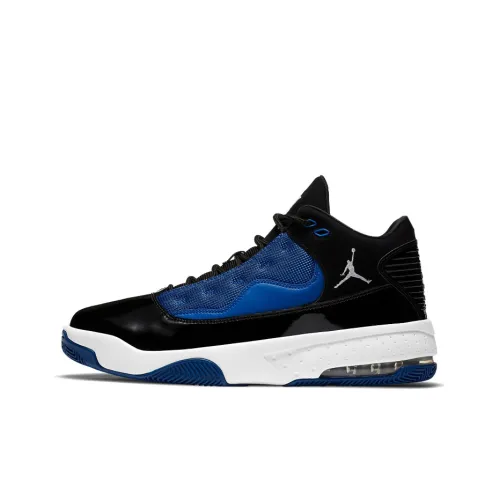 Jordan Max Aura 2 Vintage Basketball Shoes Unisex Mid-Top Black/Blue/White