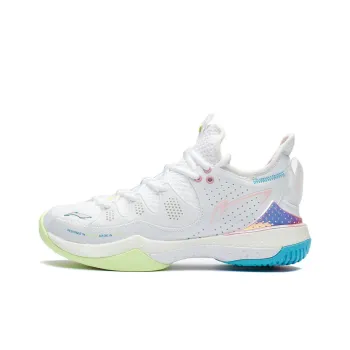 LiNing Battle Halberd Ⅲ Cushioned Slip Resistant Abrasion Resistant Low Top Badminton Shoes Women's White