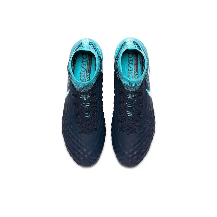 Nike Magista Obra 2 FG Rubber Long Studs Cushioning Anti Slip And Wear Resistant Soccer Shoes Men's Blue-3