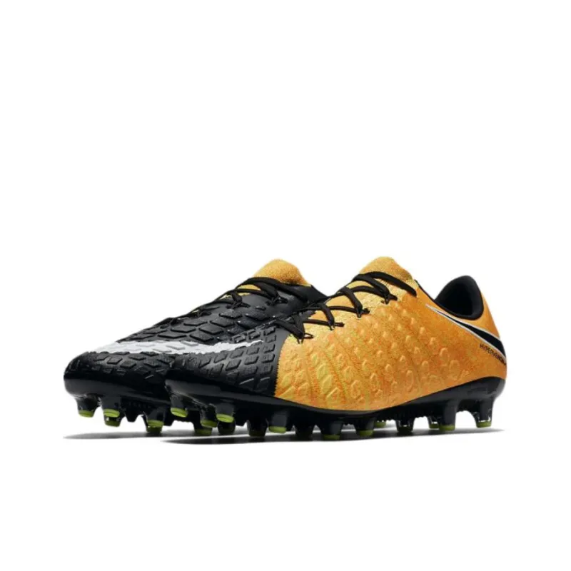 Nike Hypervenom Phantom 3 AG Rubber Short Studs Cushioning Anti-Slip And Wear-Resistant Soccer Shoes Men's Black Yellow-2