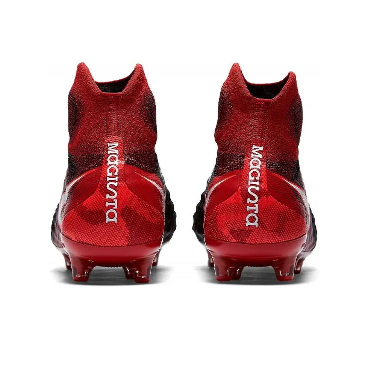 Nike Magista Obra 2 AG Rubber Short Studs Cushioning Anti-Slip And Wear-Resistant Soccer Shoes Men's Black Red-4