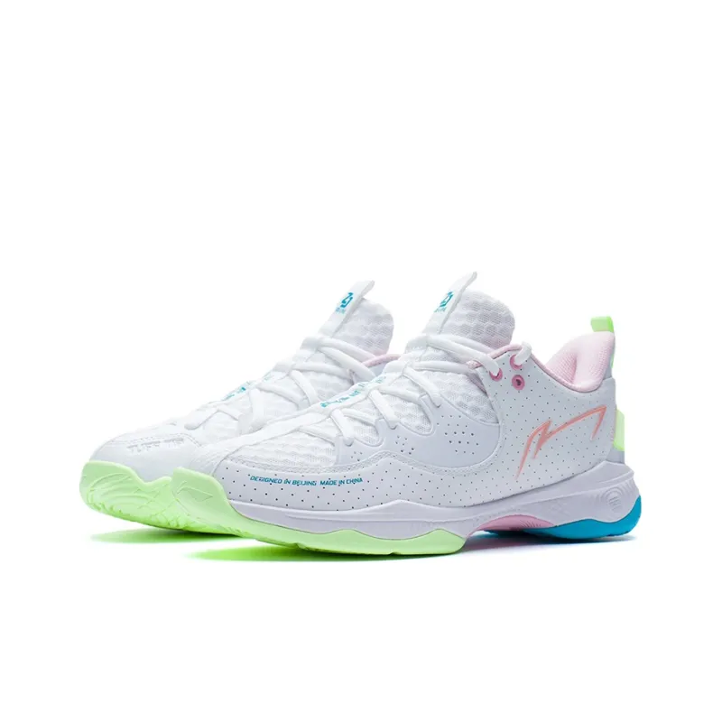 LINING Badminton Shoes Unisex Low Top Standard White/Light Pink-2