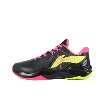 LiNing Thunder Cushioned Slip Resistant Abrasion Resistant Breathable Low Top Badminton Shoes Men's Black