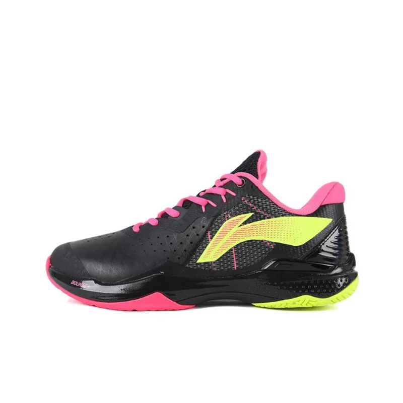 LiNing Thunder Cushioned Slip Resistant Abrasion Resistant Breathable Low Top Badminton Shoes Men's Black-0
