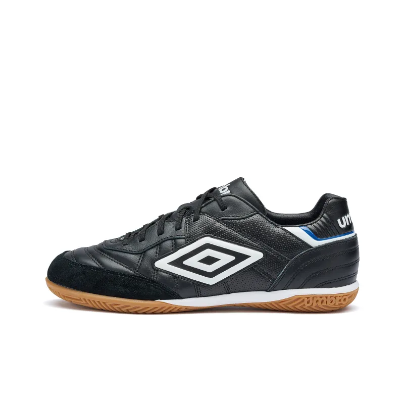 Umbro Speciali IC/IN Cushioning Abrasion Resistant Support Soccer Shoes Men's Black White Blue-0