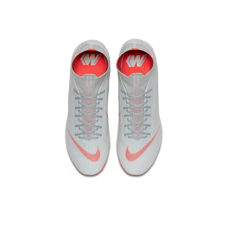 Nike Mercurial Superfly 6 Soccer Shoes Men Mid-Top Gray/Red-3