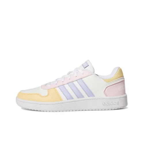 Adidas Neo Hoops 2.0 Vintage Basketball Shoes Women's Low-Top White/Yellow/Pink