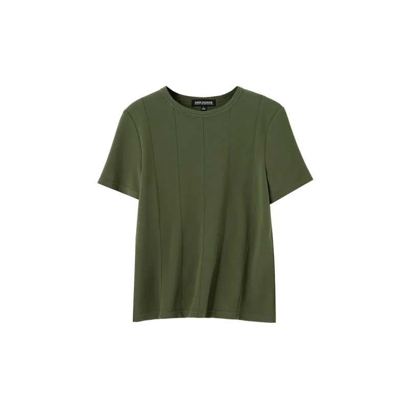 SOON FLOWER T Shirt Women's Army Green-0
