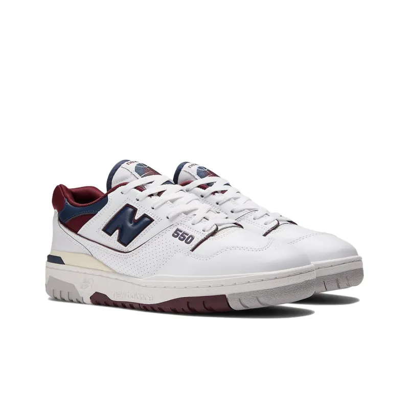 New Balance 550 White Navy Nb Burgundy-2