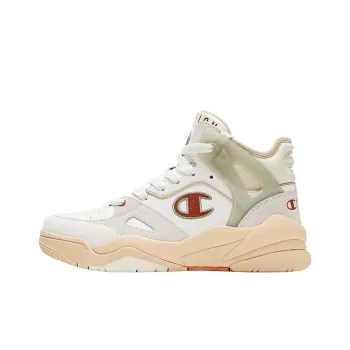 Champion Champ Hoop Mid Top Vintage Basketball Shoes Women's Cream White Agate Orange