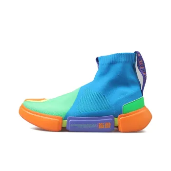 LiNing Essence 2 Durable Breathable High Top Vintage Basketball Shoes Men's Blue Green