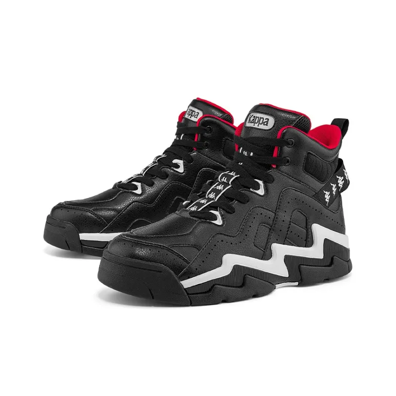 Kappa High Top Vintage Basketball Shoes Unisex Black-2