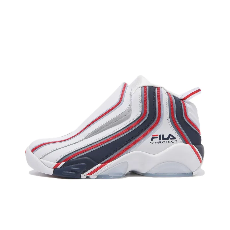 Y/Project x FILA Stackhouse 2 Stackhouse 2 High Top Vintage Basketball Shoes Unisex White Red Korean Style-0