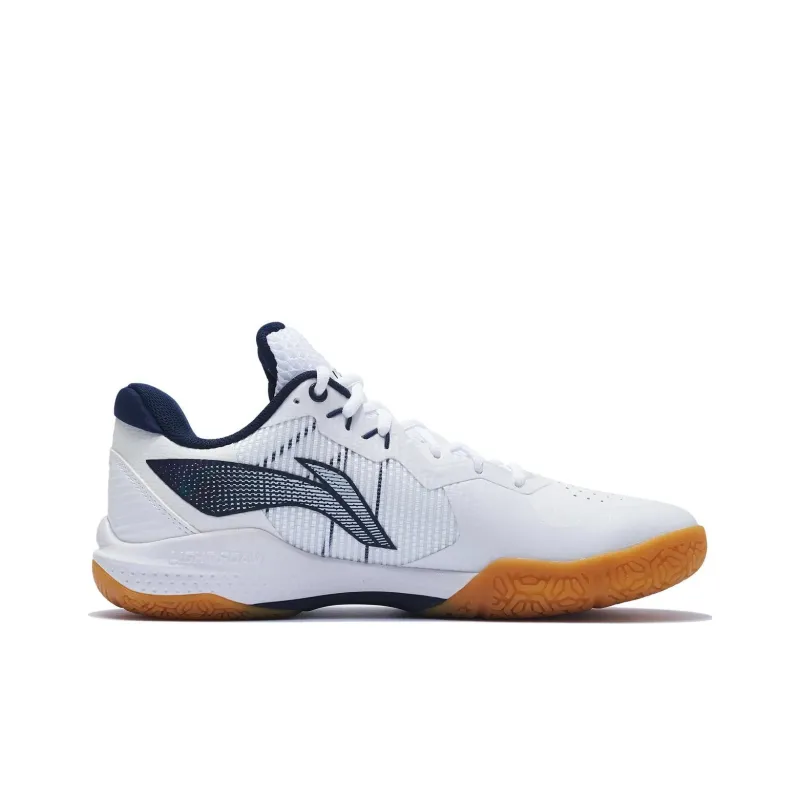 LiNing Thunder Series Cushioned Slip Resistant Abrasion Resistant Breathable Low Top Badminton Shoes Unisex White Black-1