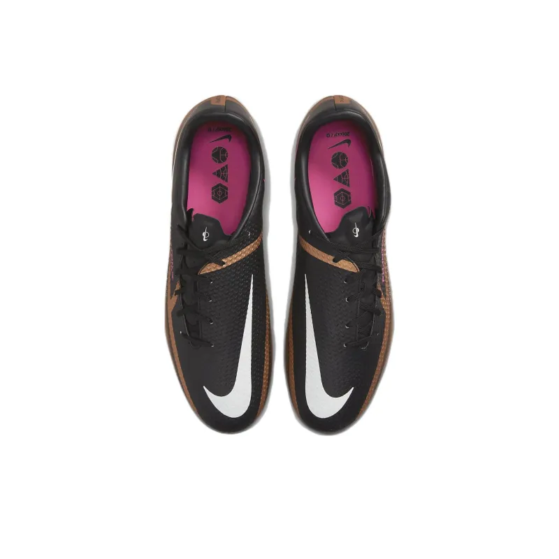 Nike Phantom GT2 Academy SG-Pro Anti-clog Traction Soft Ground Soccer Shoes Unisex Black Gold-3