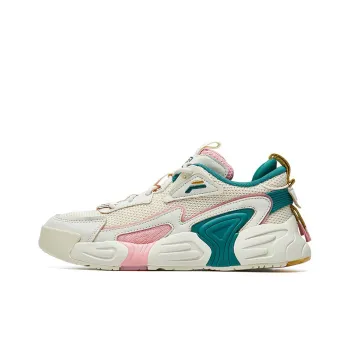 FILA Swarm Swirl Swarm Low Top Vintage Basketball Shoes Women's Beige Pink
