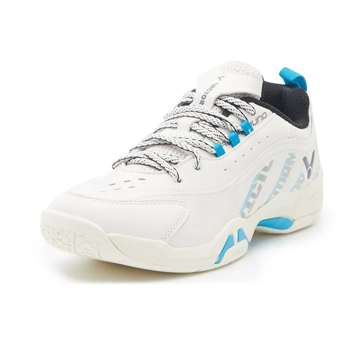 VICTOR Cushioned Slip Resistant Abrasion Resistant Low Top Badminton Shoes Unisex Warm White-2