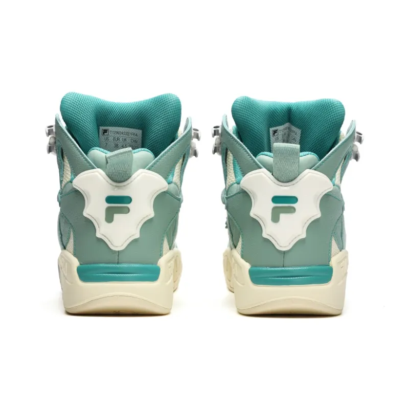 FILA FUSION DESPERADO Fugitive Desperado We Mid Top Vintage Basketball Shoes Women's Green Yellow-3