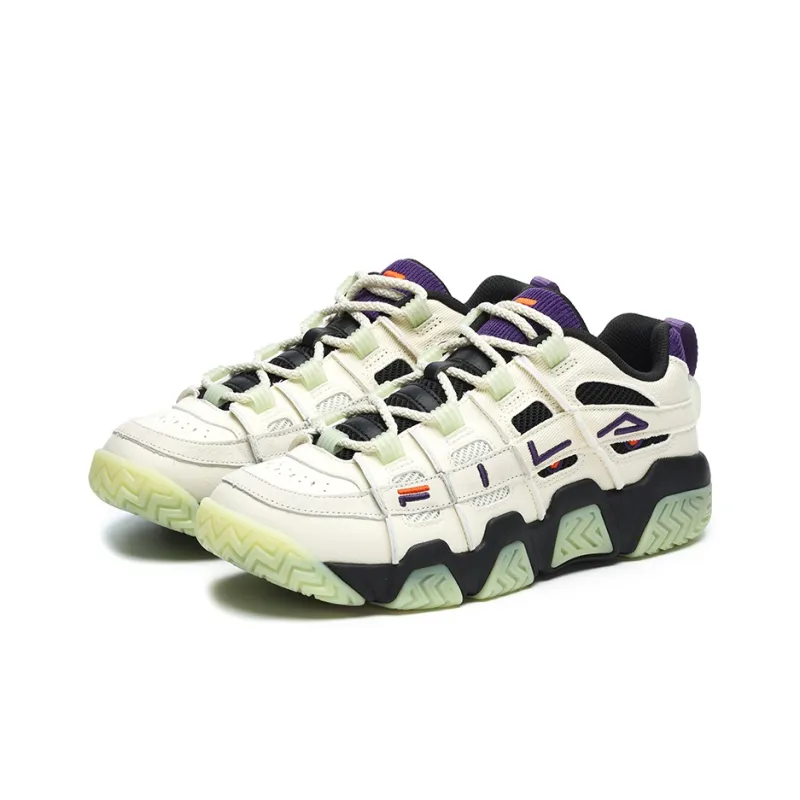 FILA FUSION BARRICADE Low Top Vintage Basketball Shoes Men's White Purple-1