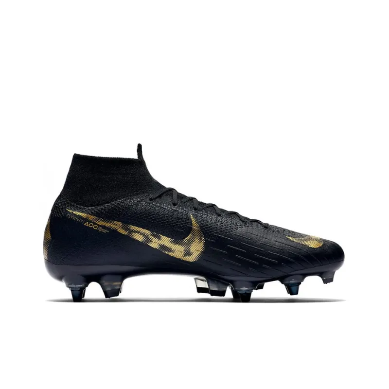 Nike Mercurial Superfly 6 Soccer Shoes Men Mid Top Black/Gold-1