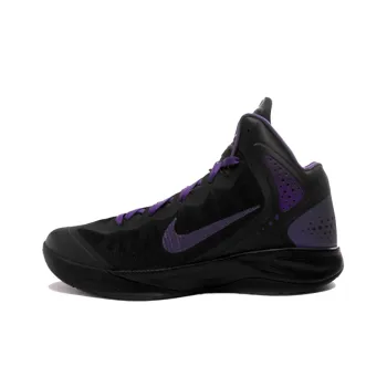 Nike Zoom Hyperenforce Cushioning Anti-Slip And Wear-Resistant Mid-Top Vintage Basketball Shoes Men's Black Purple