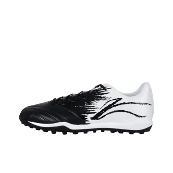 LiNing Cushioning Anti Slip And Wear Resistant Soccer Shoes Men's Black White